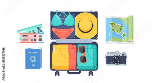 Set of 8 travel icons vector