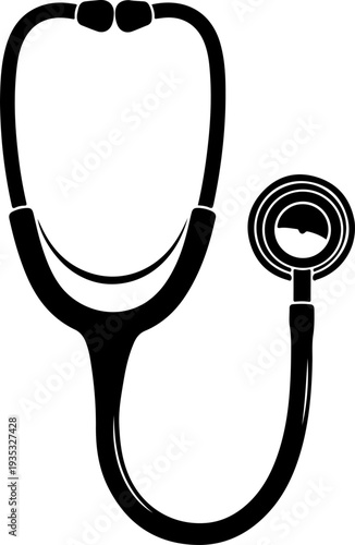 Antique Stethoscope silhouette vector illustration