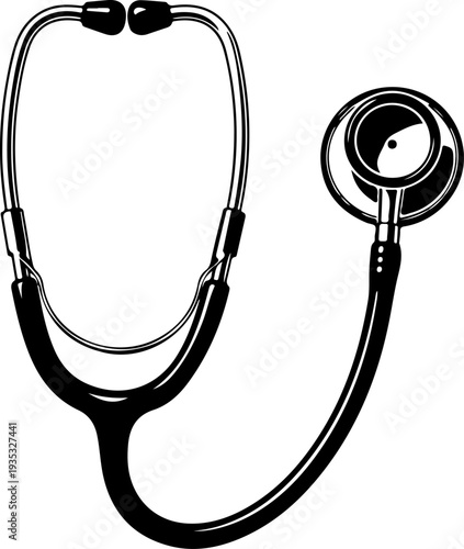 Antique Stethoscope silhouette vector illustration