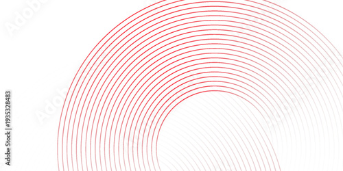 Collection of red concentric circles. Collection of radial sound wave or sonar rings. Pack of radar icon symbols, targets, dashed lines, halftones.eps 10,modern.