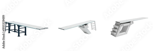 Canvas Print Professional Swimming Pool Diving Board Set - Realistic Springboards with Non-Sl