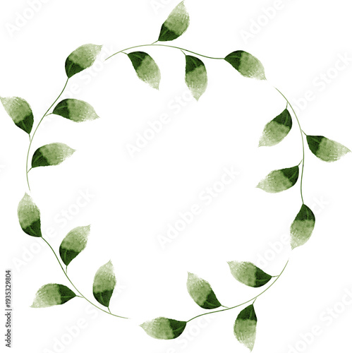 Leaves circle PNG image with transparent background is ideal to meet your design need. Delicate watecolor spring green leaves compozition. Сute watercolor drawing of leaves, illustration in watercolor