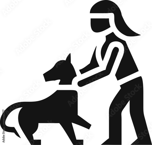 Gentle person shows affection and pets their loyal dog with care and warmth