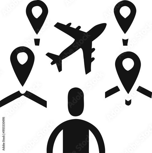 Global Travel Planning Destinations and Personalized Journey Route Map Pins