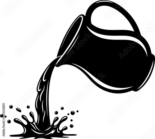 liquid pouring from a jug silhouette vector illustration