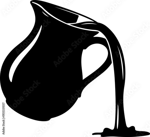 liquid pouring from a jug silhouette vector illustration