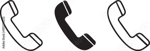 Four Telephone Handsets in Black and White