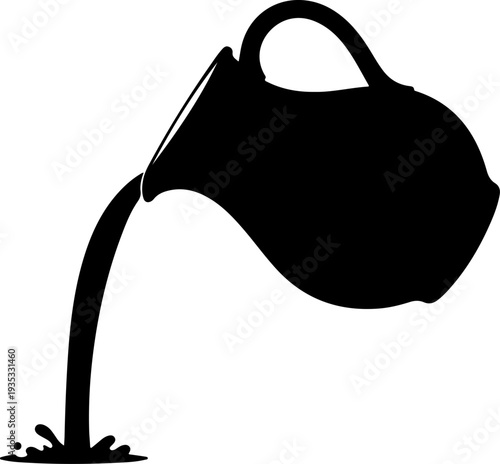 liquid pouring from a jug silhouette vector illustration