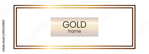 Frame label cover and gold golden border with vintage antique simple. Rococo ticket boarder and square invitation elegant with vector line rectangle. Box frame deco and design gold premium