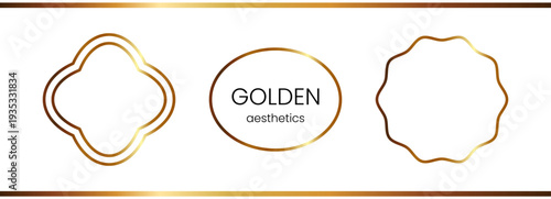 Frame cover casino for gold label border and luxury golden oval. Antique ornament vintage for simple boarder square and rococo invitation vector. Frame elegant rectangle for gold deco design