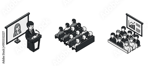 Presenter addressing audience during corporate conference session