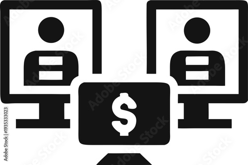 Networked computers display user accounts facilitating digital money transactions