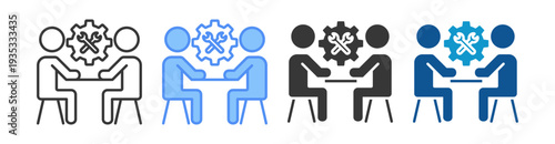 Consulting Service Icon Set Multiple Style Collection