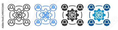 Teamwork Icon Set Multiple Style Collection