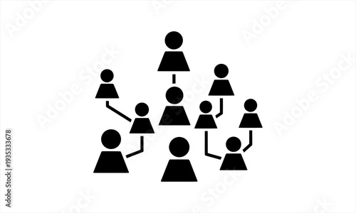 Hierarchical network of people representing organization and connection.