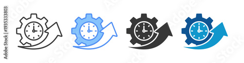 Efficiency Icon Set Multiple Style Collection