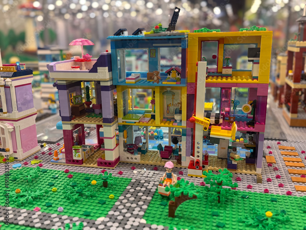 Fototapeta premium Colorful modular lego city building