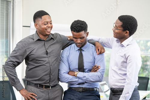 Coworkers offer comfort at work.