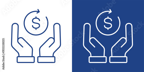Finance Blue And White Icon Style Collection