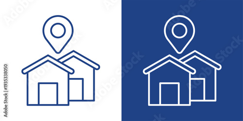 Residential Blue And White Icon Style Collection