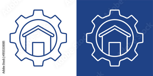 Hospitality Blue And White Icon Style Collection