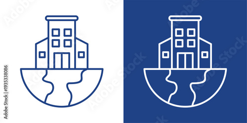 Infrastructure Blue And White Icon Style Collection