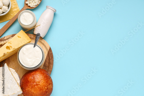 Different dairy products wi...