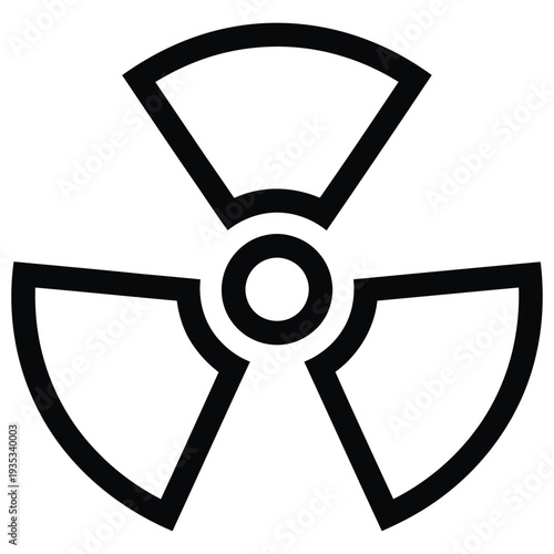 Radioactive symbol or radiation trefoil sign