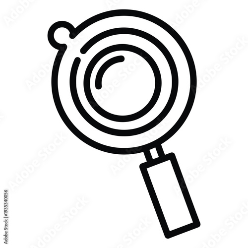 Black magnifying glass icon on a for search or investigation
