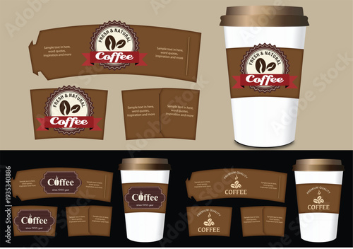 vector set of coffee labels