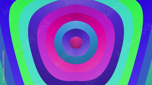 Vibrant Concentric Circles Animation with Colorful Gradient.