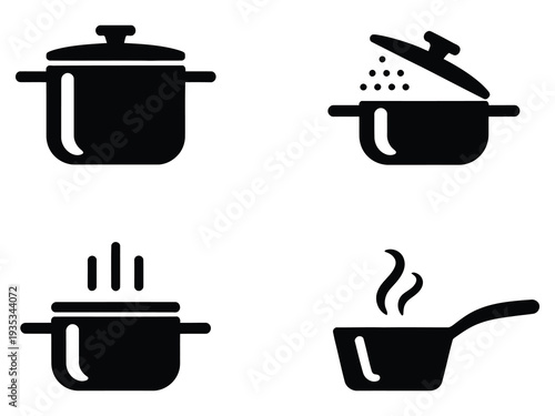 Culinary Symbols – Cooking Pots and Pans Vector
