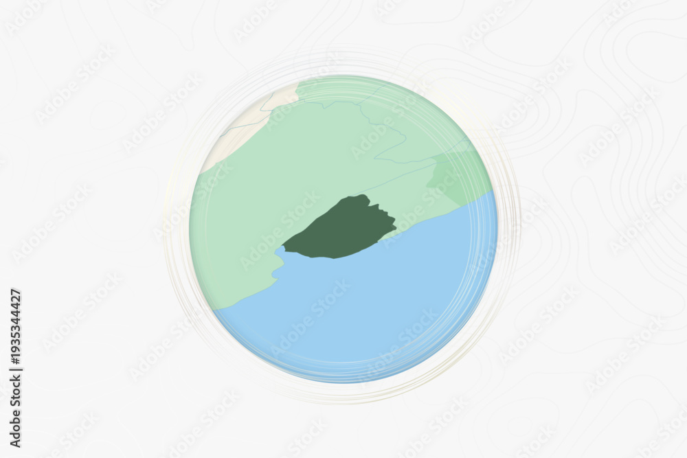 Fototapeta premium Stylized Map of Uruguay with Neighboring Areas.