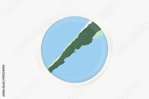 Stylized Map of Argentina with Neighboring Areas.