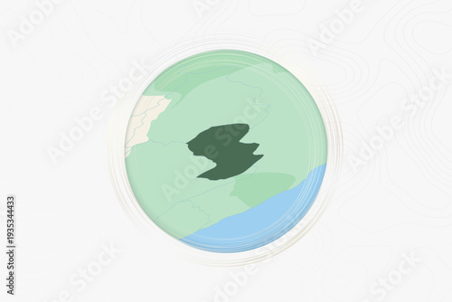 Stylized Map of Paraguay with Neighboring Areas.