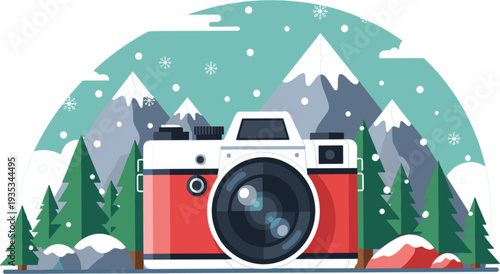 Creative Retro Camera Sticker Collage with Hand Drawn Elements, Lightning Bolts, and Social Media Icons in a Vibrant Gritty Pop Art Style