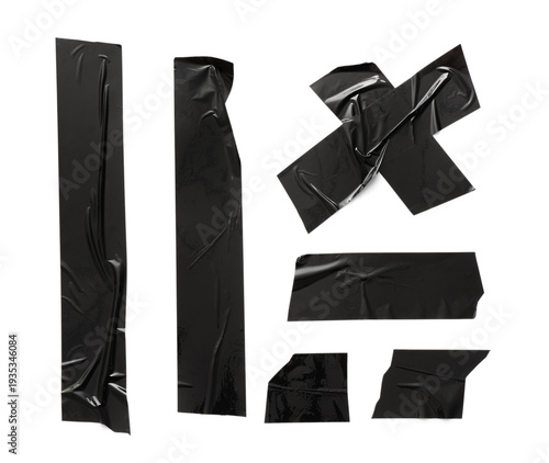 Pieces of black adhesive ta...