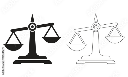 Balance Scale Justice Law Icon Set