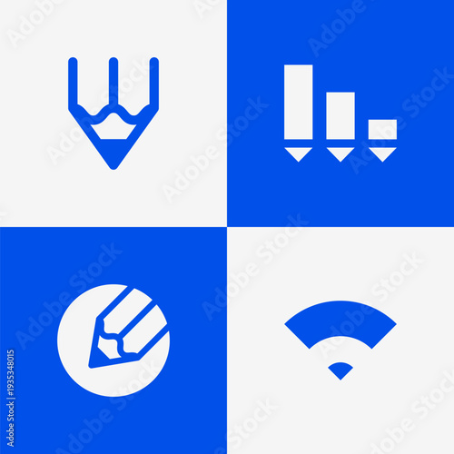 Minimalist Pencil Logo Bundle Modern Education Creative Studio Brand Identity Clean Vector Set