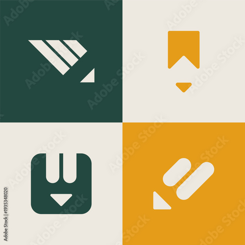 Minimalist Pencil Logo Bundle Modern Education Creative Studio Brand Identity Clean Vector Set