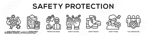 Safety Protection web banner icon illustration concept