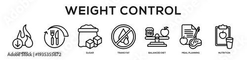 Weight Control web banner icon illustration concept