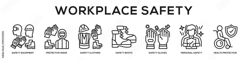 Φωτογραφία Workplace Safety web banner icon illustration concept
