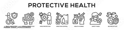 Protective Health web banner icon illustration concept