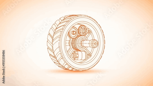 Golden Coin with Detailed Design Elements.