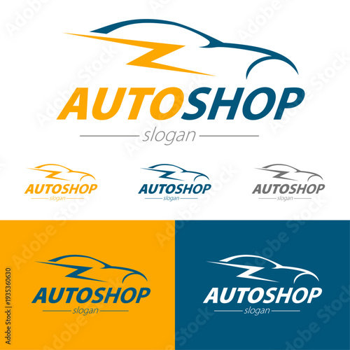 Electric Vehicle Automotive Logo Template for EV Garage, Charging Station and Mobility Brand
