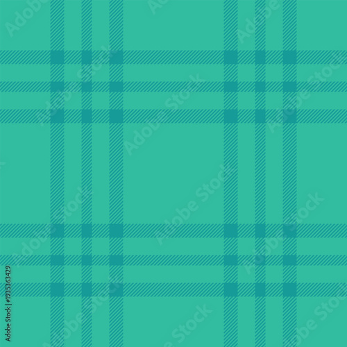 Close up tartan seamless pattern, upscale fabric plaid check. Paper texture vector background textile in teal color.