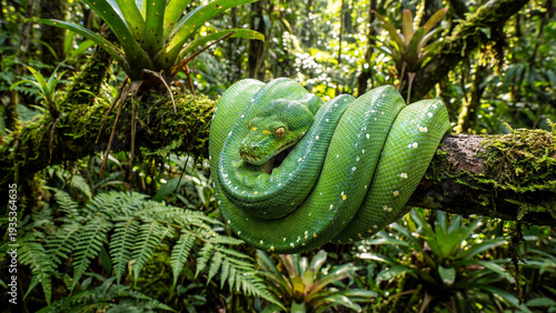 Bild auf Leinwand green tree python