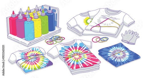 Tie Dye Shirts and Dyeing Supplies.