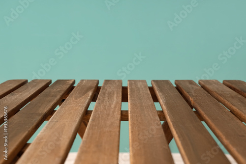 Empty wooden table against ...